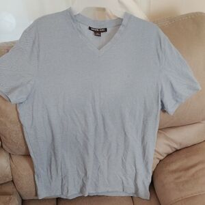 Michael Kors Sky Blue V-Neck Men's Tee
